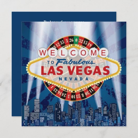 ラスベガスの都市景観のモダンでユニークな結婚式の招待 招待状 (正面/裏面)