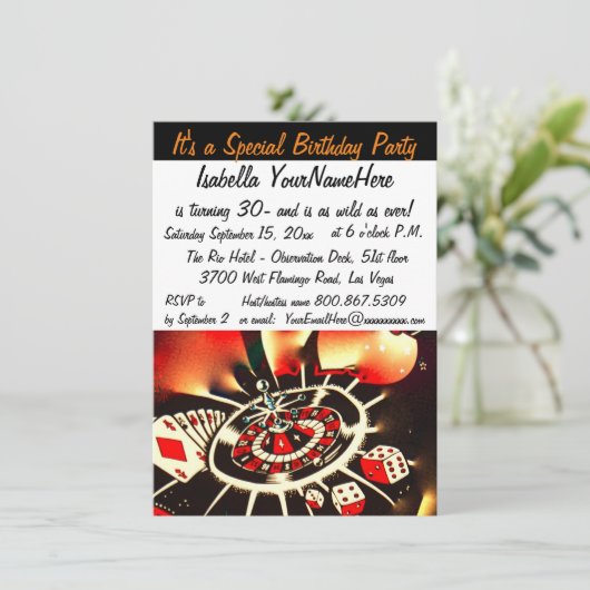ラスベガスの野生の事の第30誕生日 招待状 (スタンド正面)