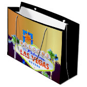 ラスベガスの金ゴールドのバチェロレッテ ラージペーパーバッグ (正面アングル)