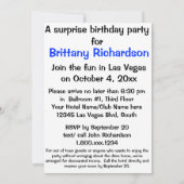 ラスベガスの驚きの誕生会第40 招待状 (裏面)