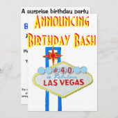 ラスベガスの驚きの誕生会第40 招待状 (正面/裏面)
