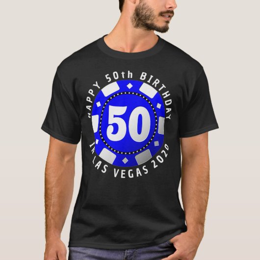 ラスベガスの50番目の誕生日2020トランプのポーカーチッププレミアム Tシャツ (正面)