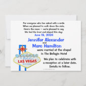 ラスベガスは発表結婚式の駆け落ちしました 招待状 (裏面)