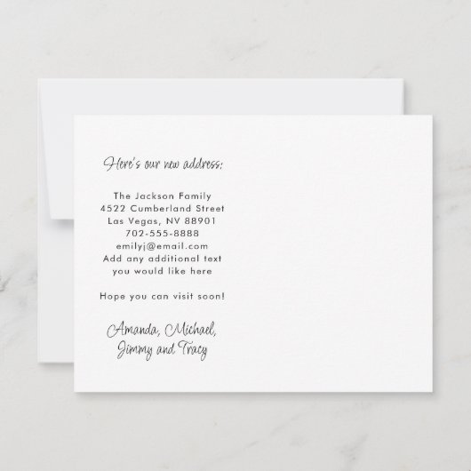 ラスベガスへの引越し 新しい家 案内状 (裏面)