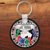 ラスベガスへようこそスタイル – 赤と銀 キーホルダー (裏面)