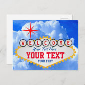 ラスベガスへようこそテキストにサイン ポストカード (正面/裏面)