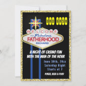 ラスベガスへようこそ素晴らしい父親の赤ちゃんシャワー 招待状 (正面)