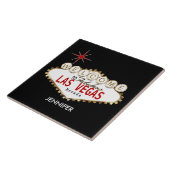 ラスベガスへようこそ-赤および金ゴールド タイル (側面)