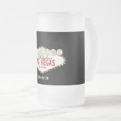 ラスベガスへようこそ – 赤と金ゴールド フロストグラスビールジョッキ (正面右)