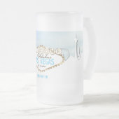 ラスベガスへようこそ – Sky Baby Blue フロストグラスビールジョッキ (正面右)