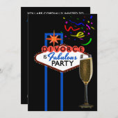 ラスベガスをテーマにした離婚パーティー 招待状 (正面/裏面)