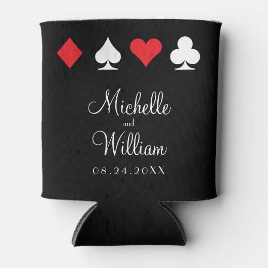 ラスベガスをテーマ結婚にしたクーラーボックスレッドブラック 缶クーラー (正面)