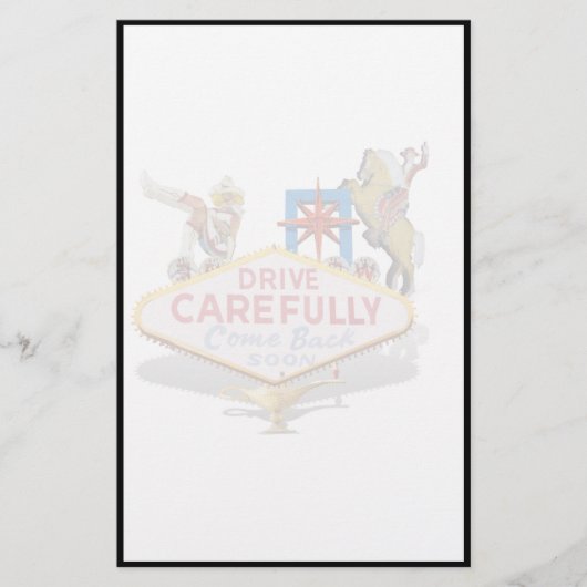 ラスベガスを離れる（ラスベガス ウェルカム サインの裏） 便箋 (正面)