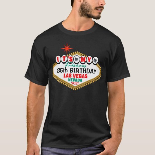 ラスベガスイットアスマイ誕生日カジノパーティーマッチング Tシャツ (正面)