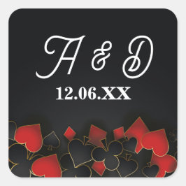 ラスベガスイニシャルステッカーズラベルカジノナイト スクエアシール