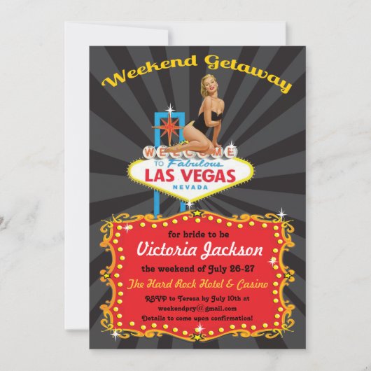 ラスベガスウィークエンドゲタウェイパーティの招待状 招待状 (正面)