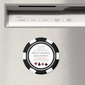 ラスベガスウェディングザデイトトランプのポーカーチップブラック マグネット (インサイチュ (食洗機))