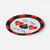 ラスベガスウェディングパーティートランプのポーカーチップデザインプレート ペーパープレート (アングル)