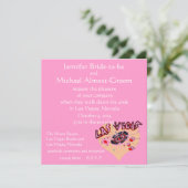 ラスベガスウェディングピンクハート 招待状 (スタンド正面)