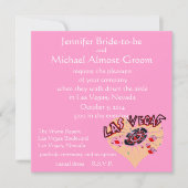 ラスベガスウェディングピンクハート 招待状 (正面)