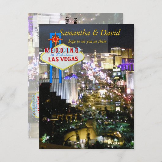 ラスベガスウェディングレセプションRSVP インビテーションポストカード (正面/裏面)