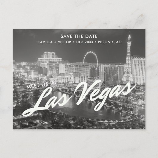 ラスベガスウェディング日付ポストカードを保存 ポストカード (正面)