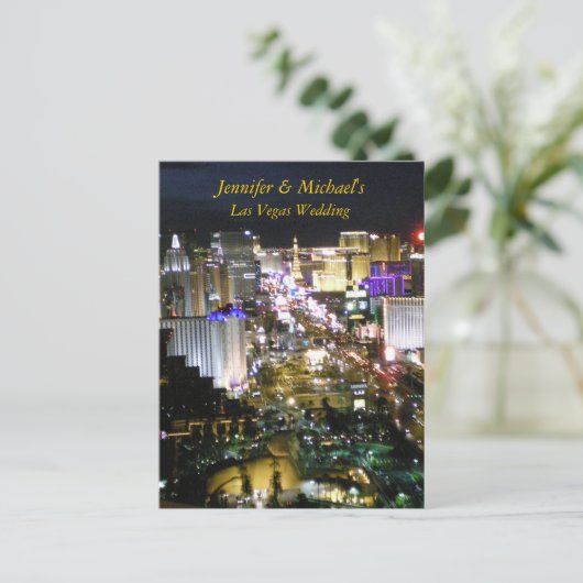 ラスベガスウェディングRSVP返信 インビテーションポストカード (スタンド正面)