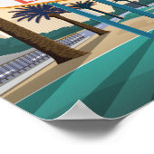 ラスベガスウェルカムサインサンセットヴィンテージトラベル ポスター (角)