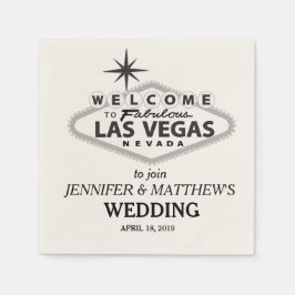 ラスベガスウェルカムサインパーソナライズされた結婚ズ スタンダードカクテルナプキン
