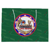 ラスベガスウェルカムサインレッド&ブルートランプのポーカーチップ ラージペーパーバッグ (裏面)