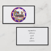 ラスベガスウェルカムサインレッド&ブルートランプのポーカーチップ 名刺 (正面/裏面)