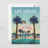 ラスベガスウェルカムサインヴィンテージトラベル ポストカード (正面/裏面)