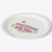 ラスベガスウェルカムサインyourテキスト紙プレート ペーパープレート (アングル)