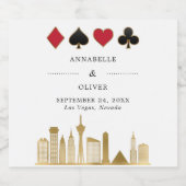 ラスベガスエレガントのフォトデスティネーションウェディング スパークリングワインラベル (シングルラベル)