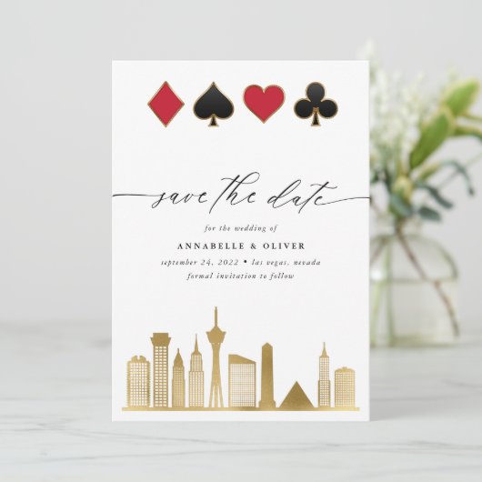 ラスベガスエレガントのフォトデスティネーションウェディング セーブザデート (スタンド正面)