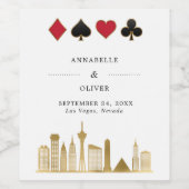 ラスベガスエレガントのフォトデスティネーションウェディング ワインラベル (シングルラベル)