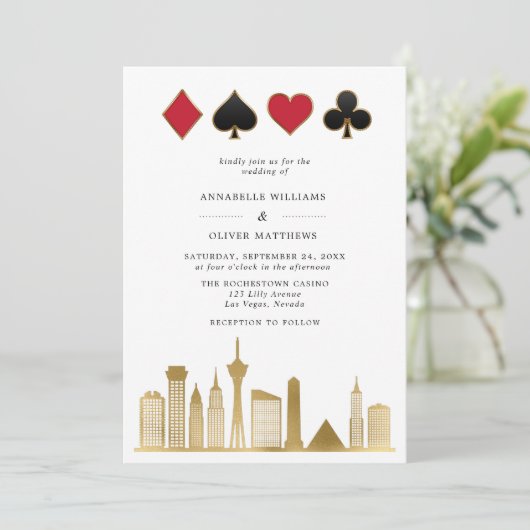 ラスベガスエレガントのフォトデスティネーションウェディング 招待状 (スタンド正面)