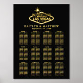 ラスベガスエレガントの目的地の結婚式のシーティングプラン 箔ポスター (正面)