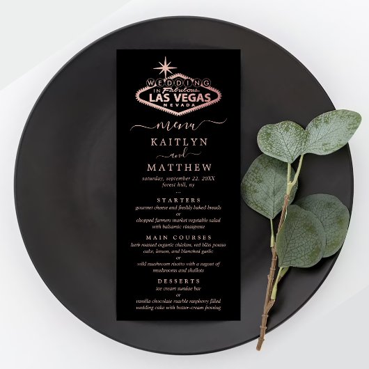 ラスベガスエレガントの目的地の結婚式メニュー ラックカード
