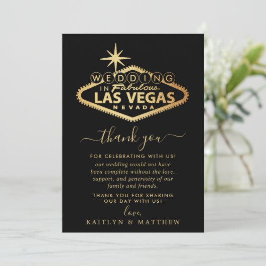 ラスベガスエレガントの目的地の結婚式 サンキューカード (スタンド正面)