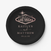 ラスベガスエレガントの目的地の結婚式 ペーパープレート (正面)
