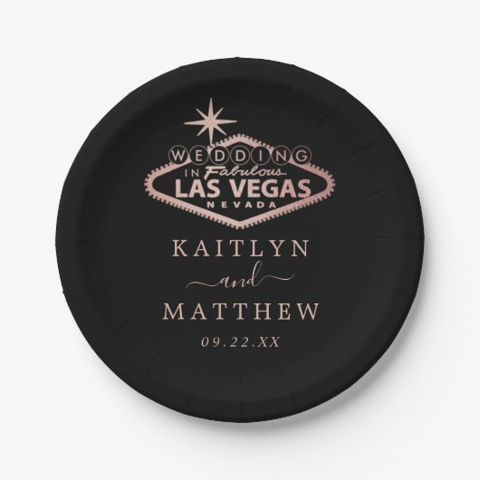 ラスベガスエレガントの目的地の結婚式 ペーパープレート (正面)