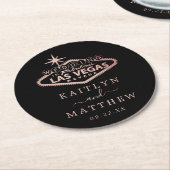 ラスベガスエレガントの目的地の結婚式 ラウンドペーパーコースター (アングル)