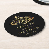 ラスベガスエレガントの目的地の結婚式 ラウンドペーパーコースター (アングル)