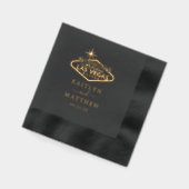 ラスベガスエレガントの目的地の結婚式 箔ナプキン (左)