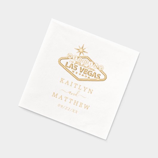 ラスベガスエレガントの目的地の結婚式 箔ナプキン (左)