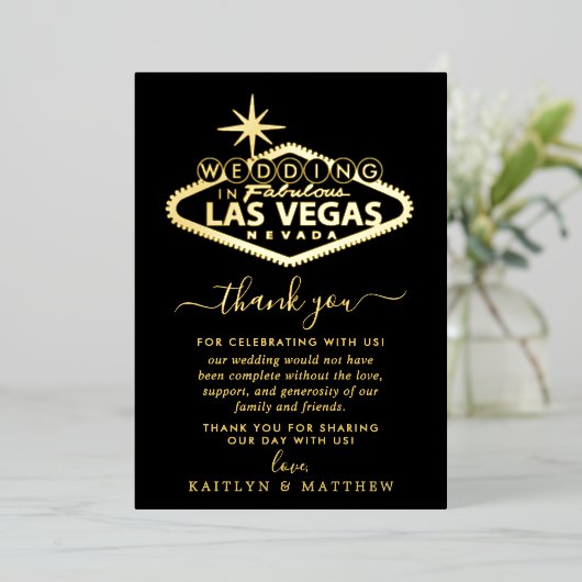 ラスベガスエレガントの目的地の結婚式 箔招待状 (立ち正面)