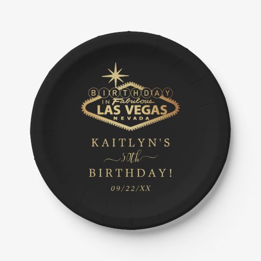 ラスベガスエレガント誕生日パーティー ペーパープレート (正面)
