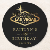ラスベガスエレガント誕生日パーティー ラウンドペーパーコースター (正面)