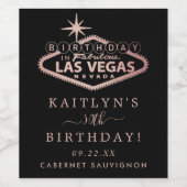 ラスベガスエレガント誕生日パーティー ワインラベル (シングルラベル)